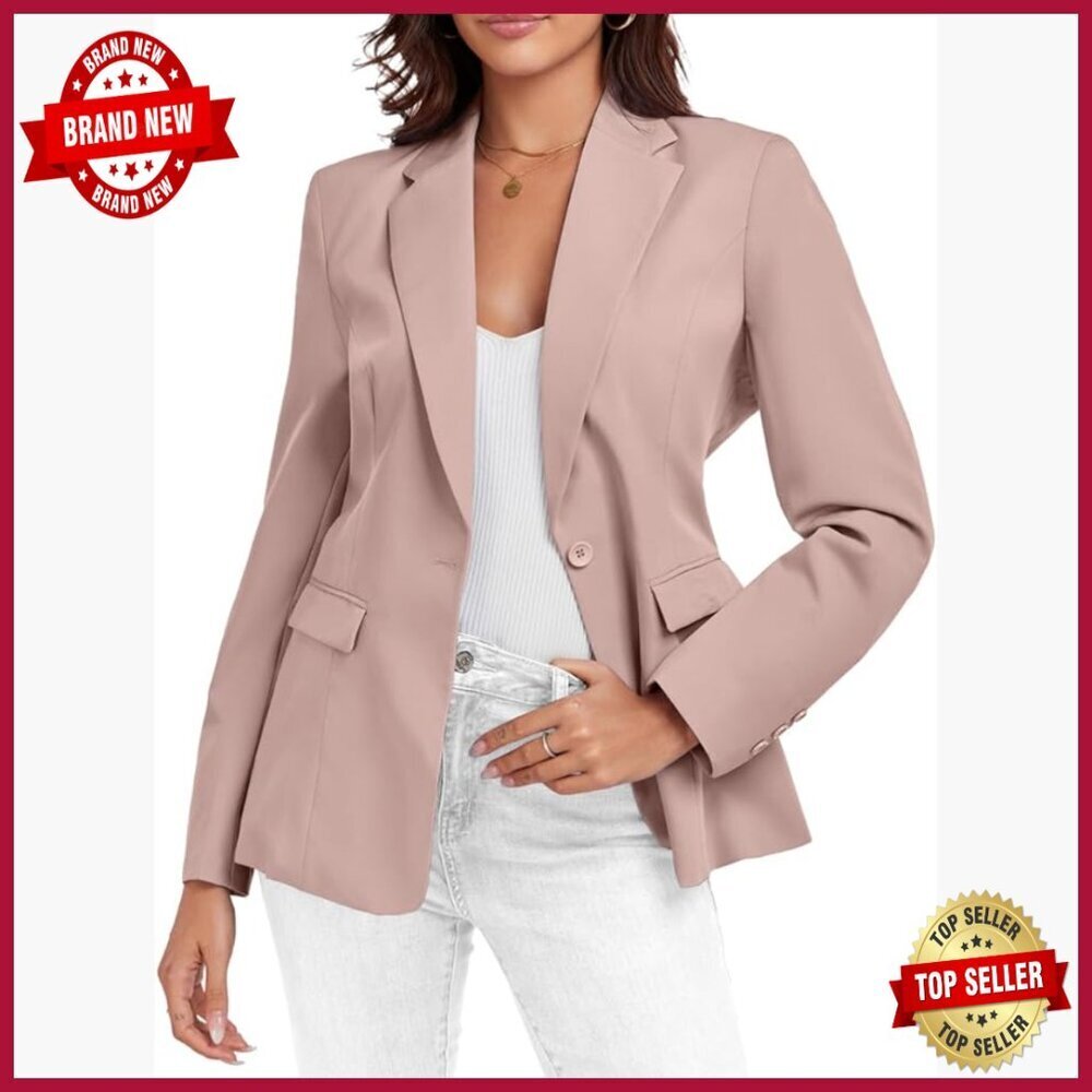 Lightweight Casual Blazer Open Front Long Sleeve Business Office Jacket